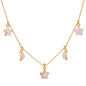 Adela Rose Quartz Star & Moon Charm Necklace | 18k Gold Plated