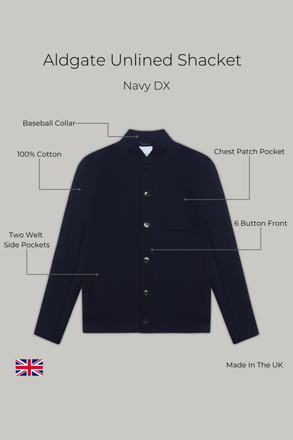 Aldgate Unlined Shacket - Navy Dx