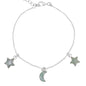 Amelia Aventurine Star & Moon Charm Bracelet | 925 Sterling Silver