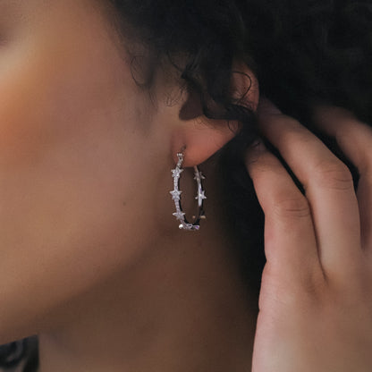 Aneira Star Hoop Earrings | 925 Sterling Silver