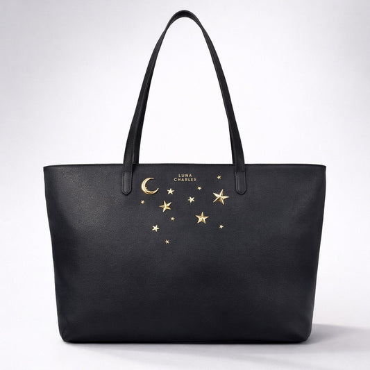 Sac fourre-tout Anya clouté - Noir et doré