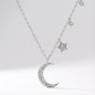 Ariya Moon & Star Charm Necklace | Silver