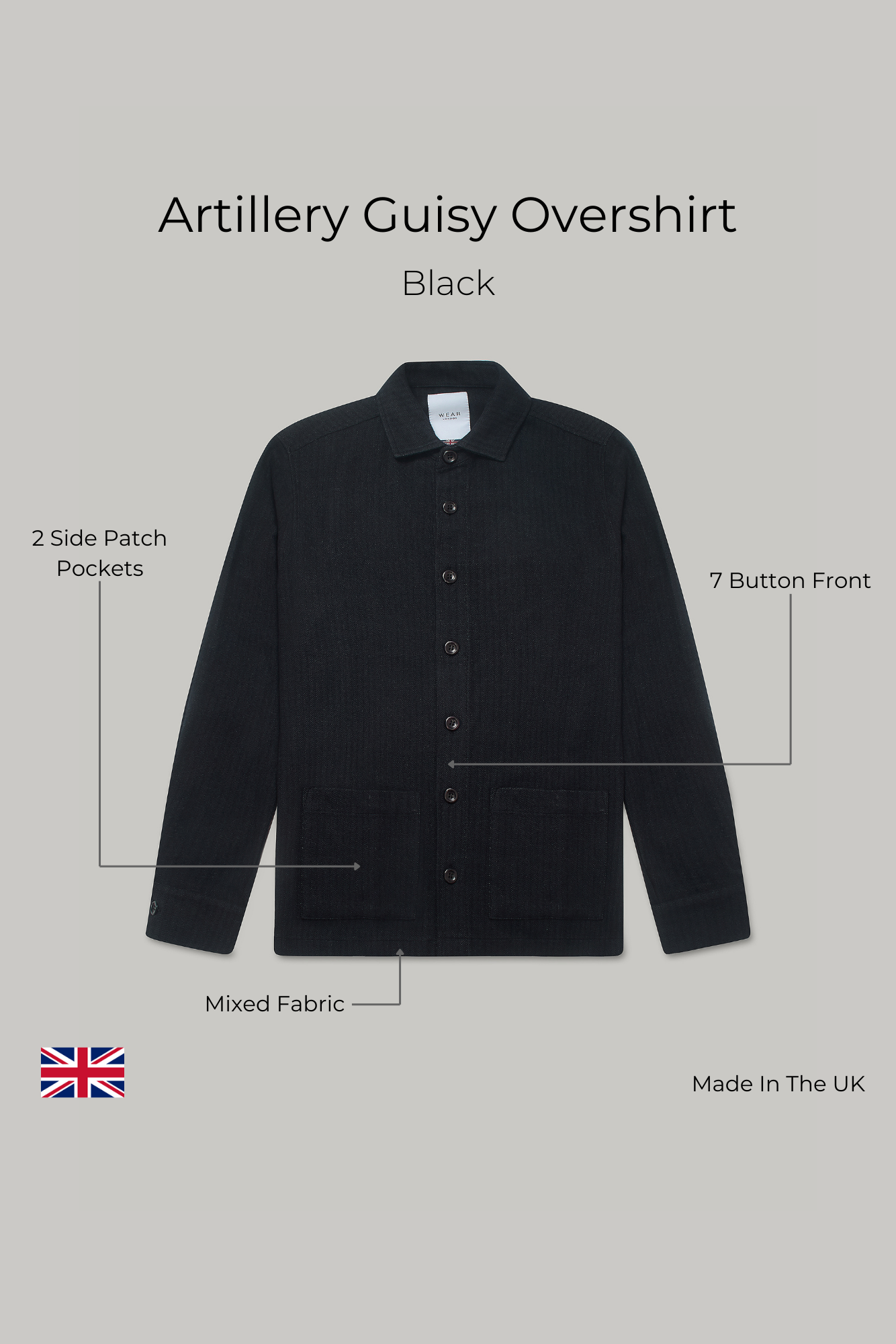 Artillery Guisy Overshirt - Black