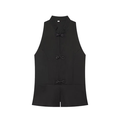 Slimming rope knot short skirt style hemline vest top for women