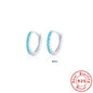 Earrings with Turquoise and Diamond Inlay 18K Gold Plated Stud