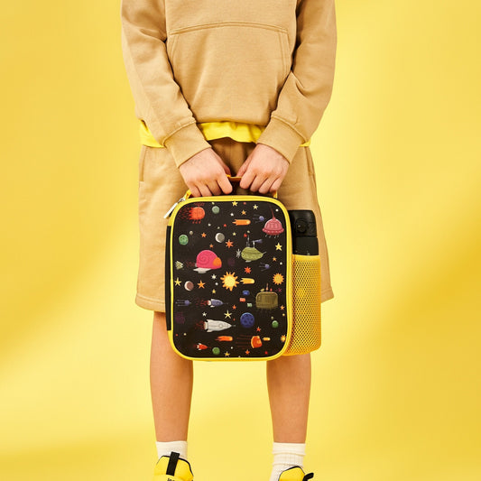 Kids Lunch Bag, Insulated, Spaceships, Medium