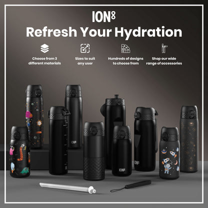 Leak Proof Kids Water Bottle, Stainless Steel, Space, 400ml (13oz)