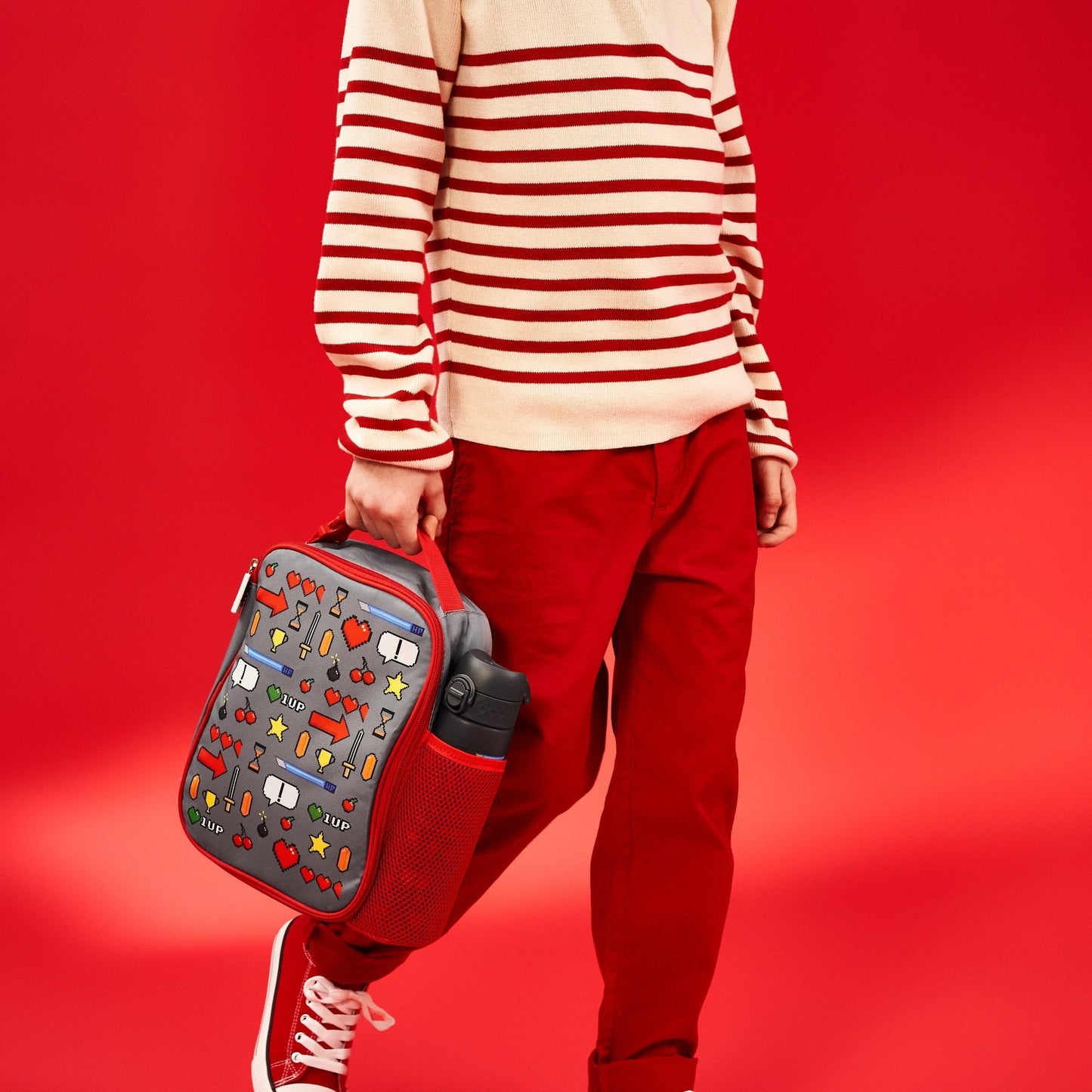 Kids Lunch Bag, Insulated, Gamer, Medium