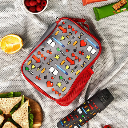 Kids Lunch Bag, Insulated, Gamer, Medium