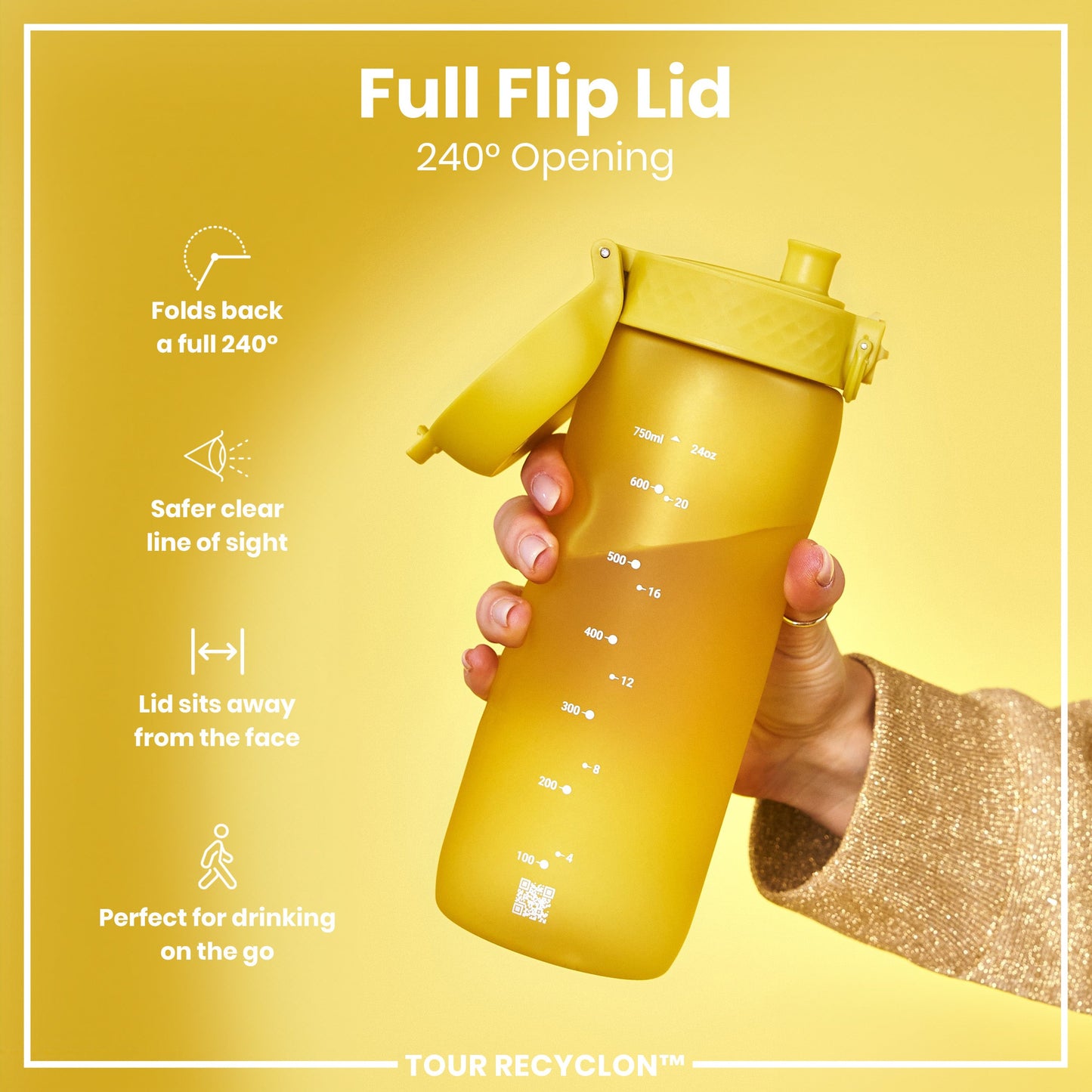 Bottle, Recyclon, Yellow, 750ml