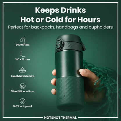 Insulated Steel, Travel Mug, Dark Green, 360ml