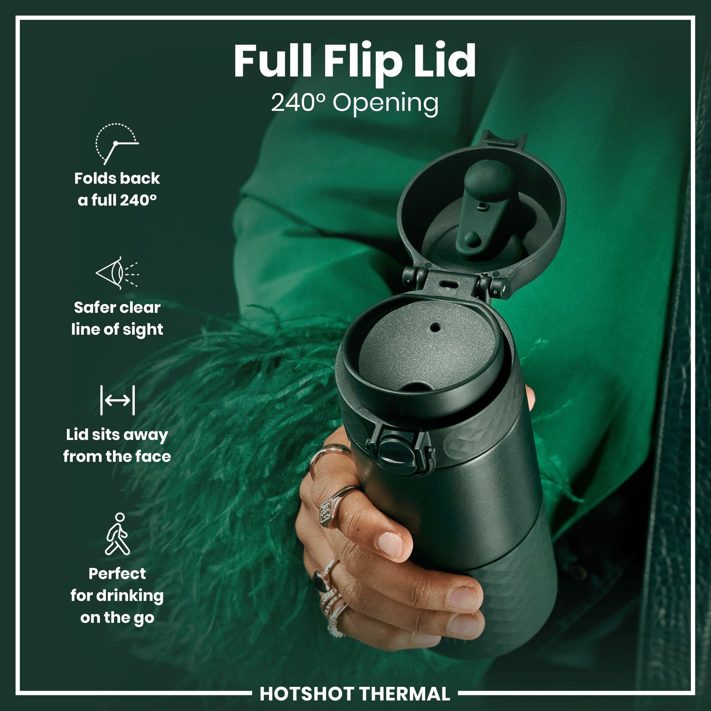 Insulated Steel, Travel Mug, Dark Green, 360ml