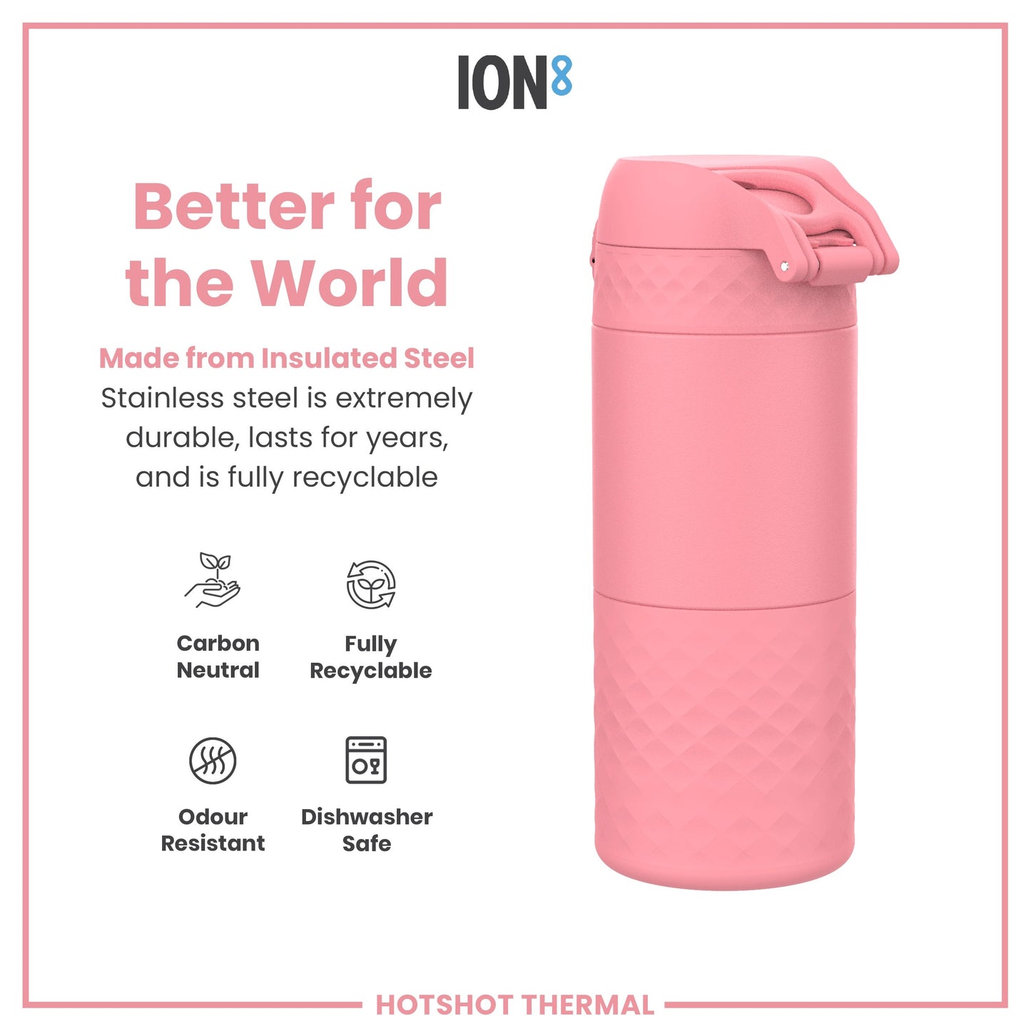 Insulated Steel, Travel Mug, Rose Bloom, 360ml