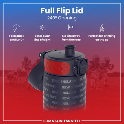 Leak Proof NFL Water Bottle, Stainless Steel, New England Patriots, 600ml (20oz)