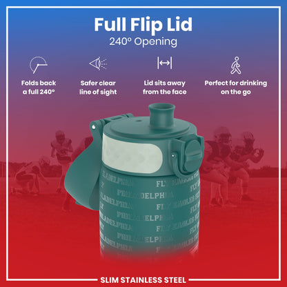 Leak Proof NFL Water Bottle, Stainless Steel, Philadelphia Eagles, 600ml (20oz)