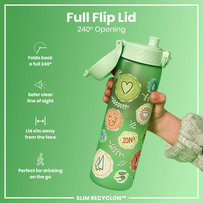 Leak Proof Slim Water Bottle, Recyclon, Eco, 500ml (18oz)