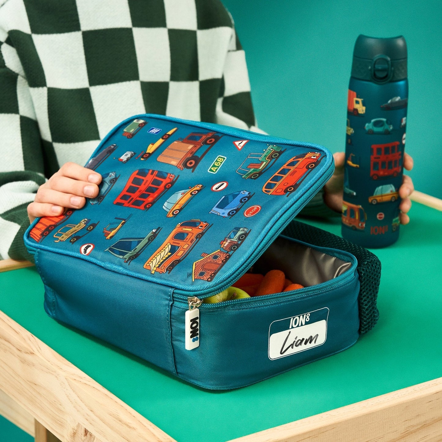 Kids Lunch Bag, Insulated, Automobiles, Medium