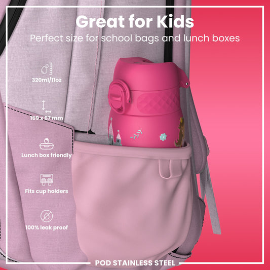 Leak Proof Thermal Steel Water Bottle, Insulated, Princess, 320ml (11oz)