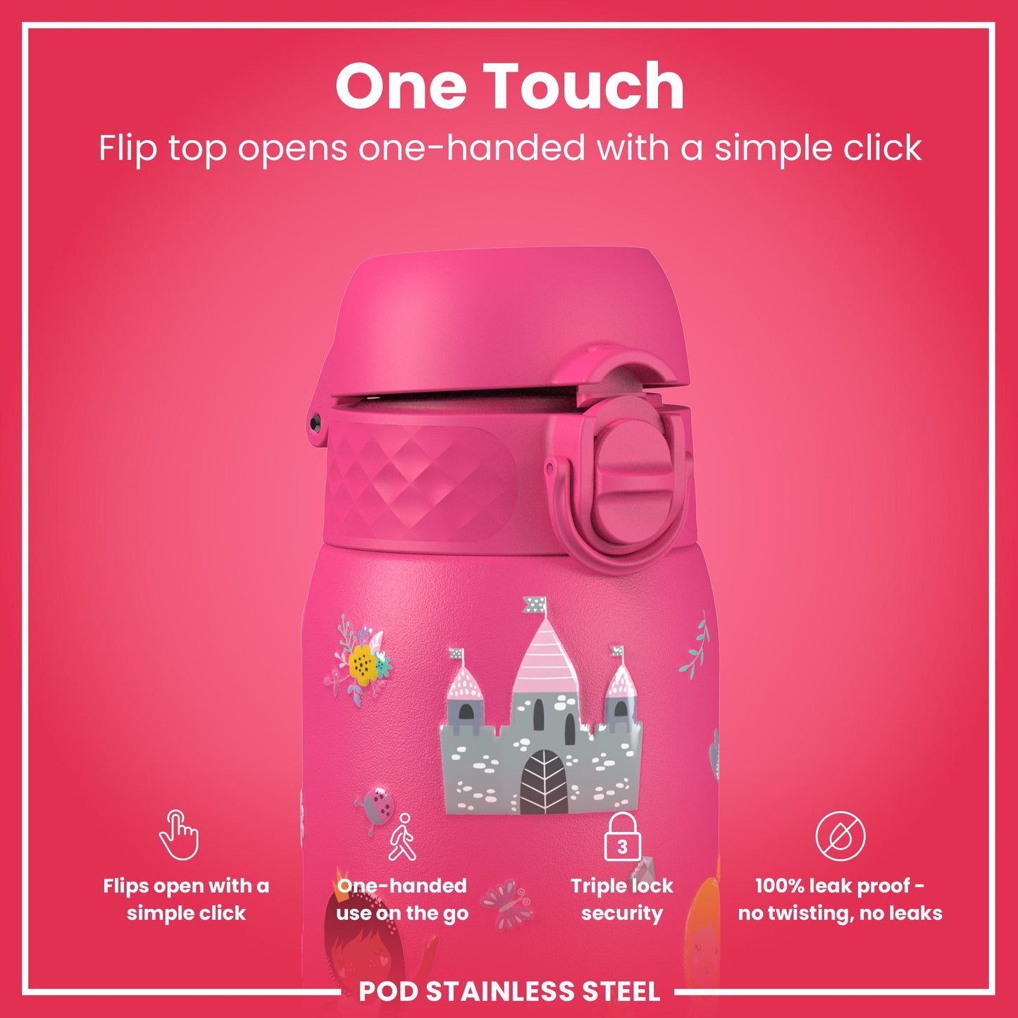 Leak Proof Thermal Steel Water Bottle, Insulated, Princess, 320ml (11oz)