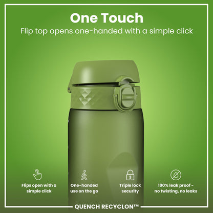 Leak Proof 1 litre Water Bottle, Recyclon, Khaki Green, 1L