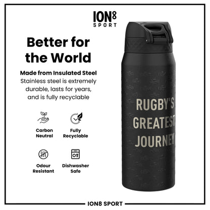 Lions X ION8 Insulated Steel Water Bottle, British & Irish Lions, Rugbys Greatest Journey, 750ml (24oz)