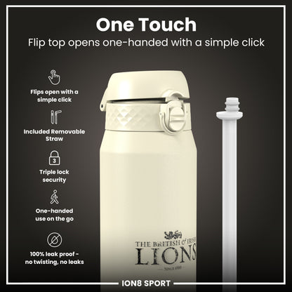 Lions X ION8 Insulated Steel Water Bottle, British & Irish Lions, Crest, 750ml (24oz)