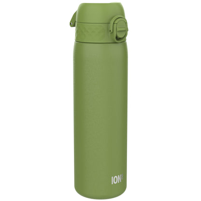 Leak Proof Slim Water Bottle, Stainless Steel, Khaki Green, 600ml (20oz)