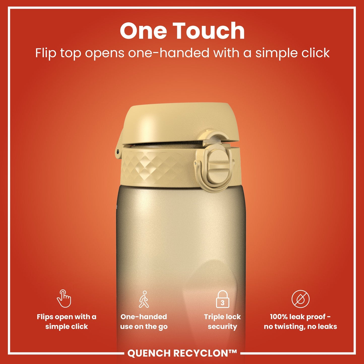 Leak Proof 1 litre Water Bottle, Recyclon, Desert, 1L