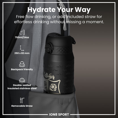 Lions X ION8 Insulated Steel Water Bottle, British & Irish Lions, Nothing Like The Lions, 750ml (24oz)