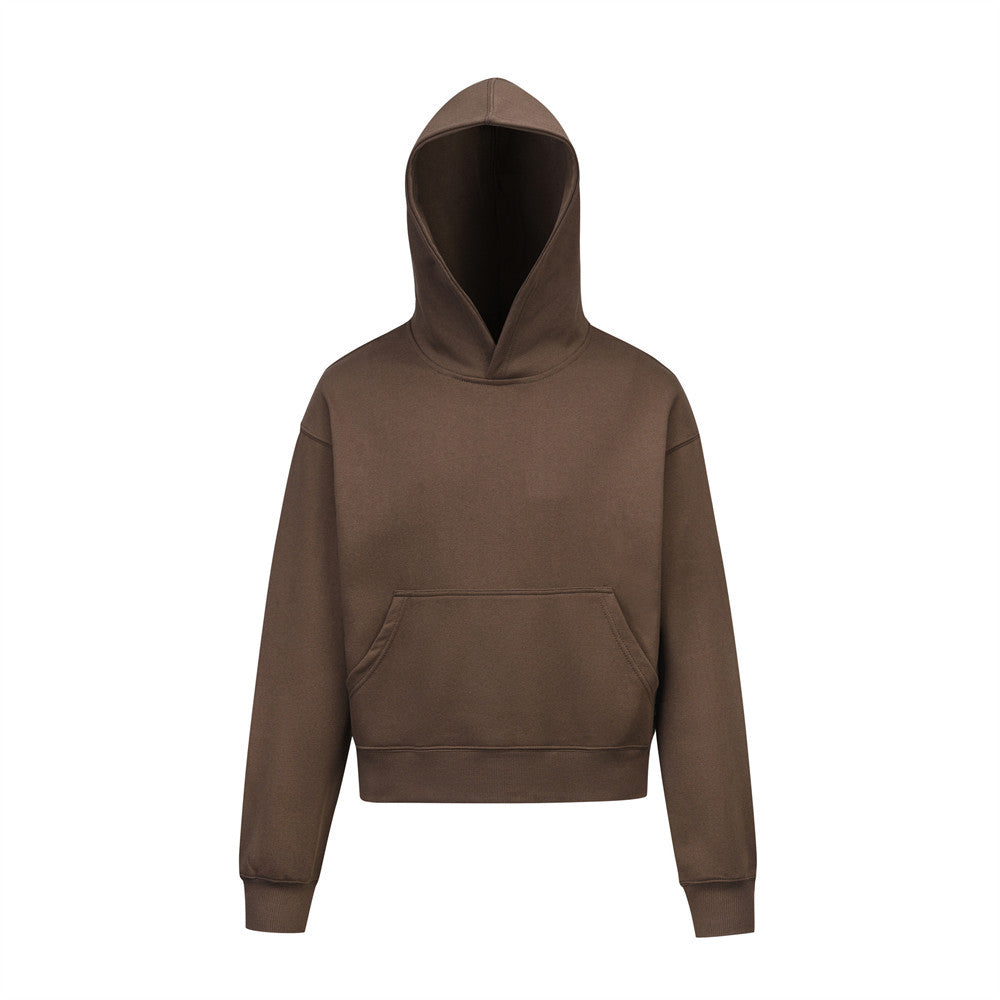 Solid Color Hoodie  Loose Casual Streetwear Simple Sporty Pullover Hooded Sweatshirt