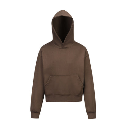 Solid Color Hoodie  Loose Casual Streetwear Simple Sporty Pullover Hooded Sweatshirt