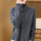 Women's Vintage Stand Collar Knit Cardigan Top