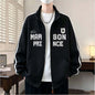 Men's Trendy Long Sleeve Lapel Hooded Loose Fit Sweatshirt Jacket
