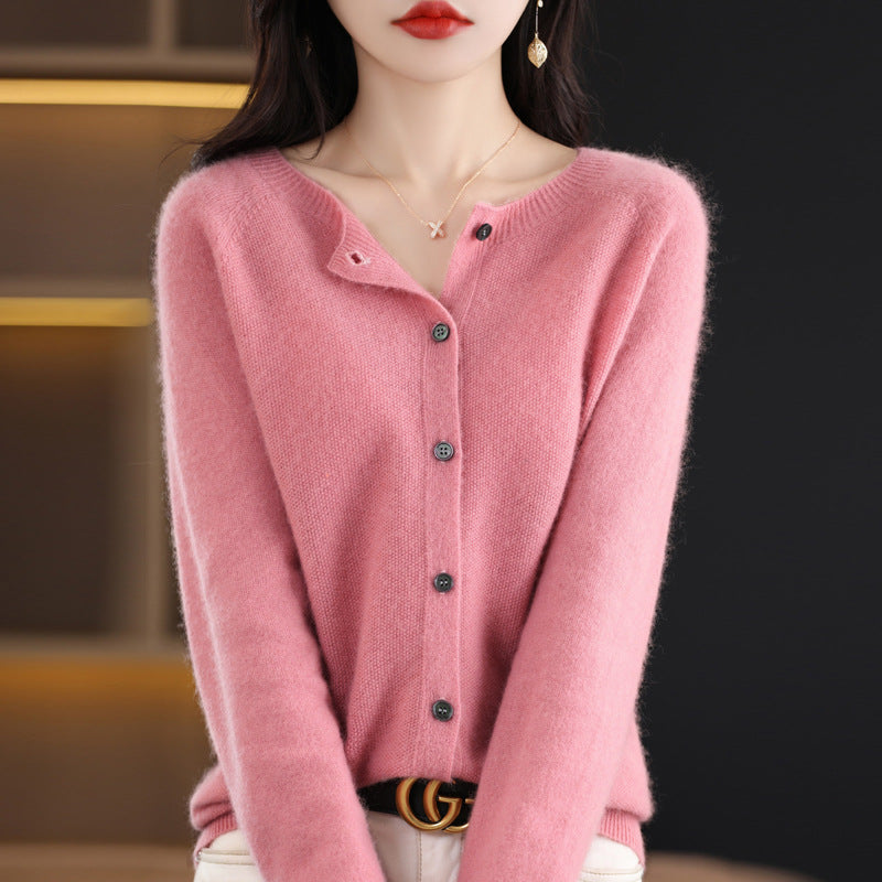 Osmanthus needle wool sweater women's knitted cardigan