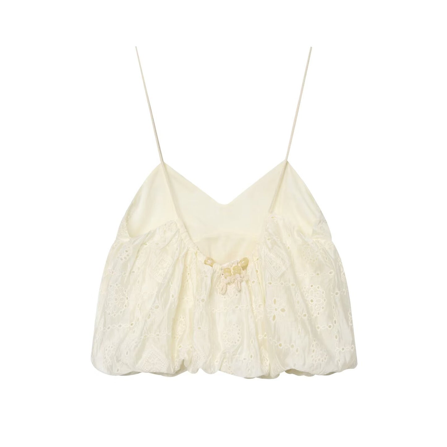 Spicy Girl Hollow Embroidered Bubble Short Top