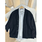 Men's Heavyweight V-Neck Open-Front Sweatshirt Jacket