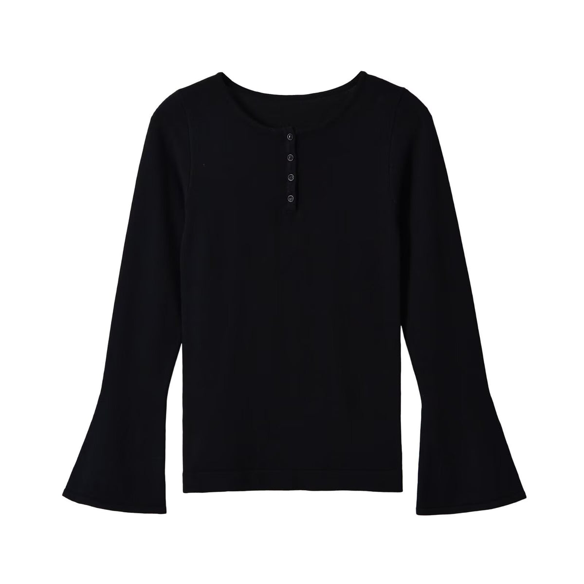 Horn long sleeved round neck knitted sweater