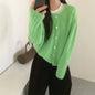 Women's round-neck sweater cardigan