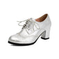 Women's High-Heel Lace-Up Block Shoes