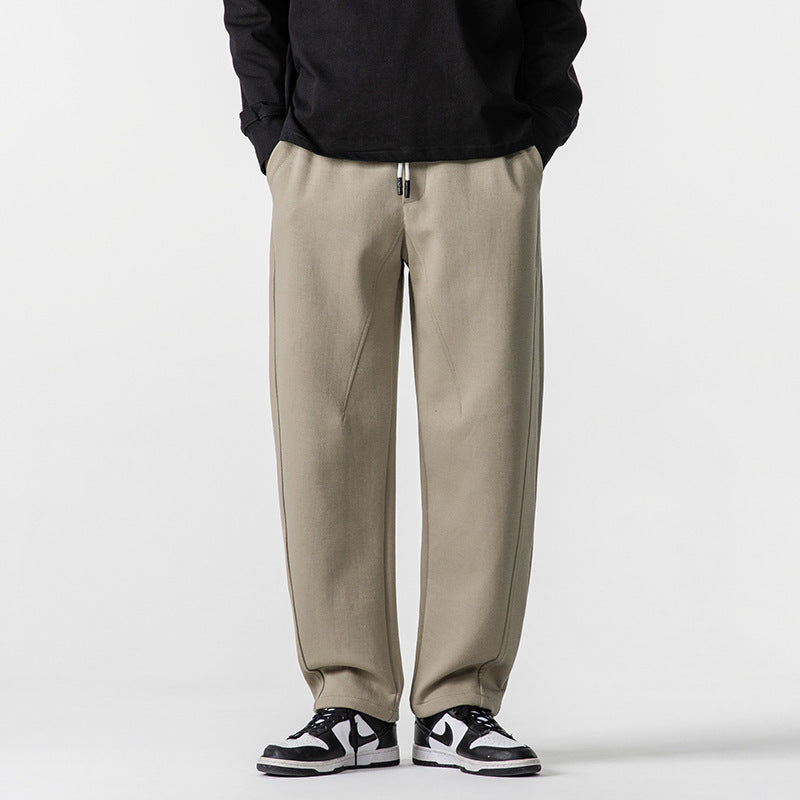Elastic Waist Drawstring Sweatpants - Loose Fit