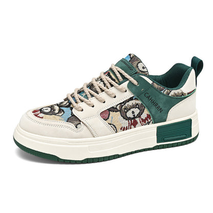 Harajuku style casual lace up color blocked thick soled shoes