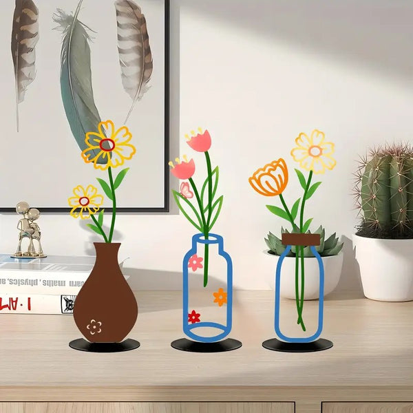 Decorative Iron Vase Wall Art