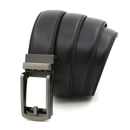 Men's automatic buckle two-layer cowhide leather belt ﻿