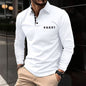 Long Sleeve Men's Polo Shirt, Turn-Down Collar Casual  Men's Polo Shirt