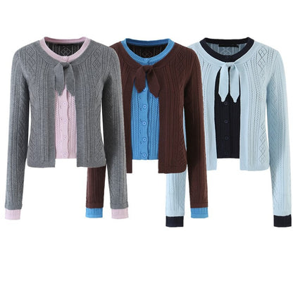Women's Color-Block Argyle Cardigan Sweater