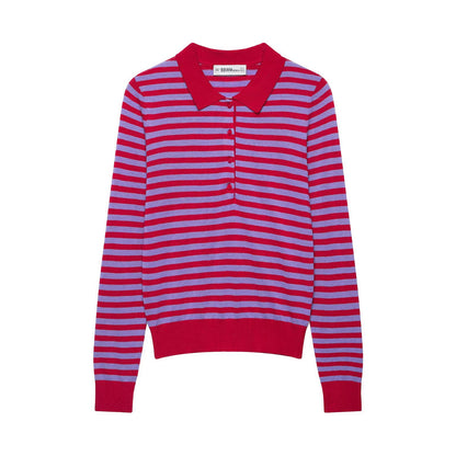 Contrasting striped top