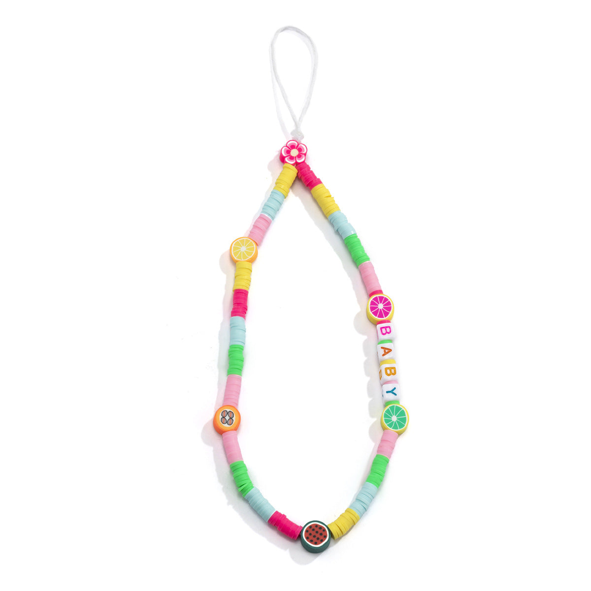 geometric soft ceramic pendant rope chain