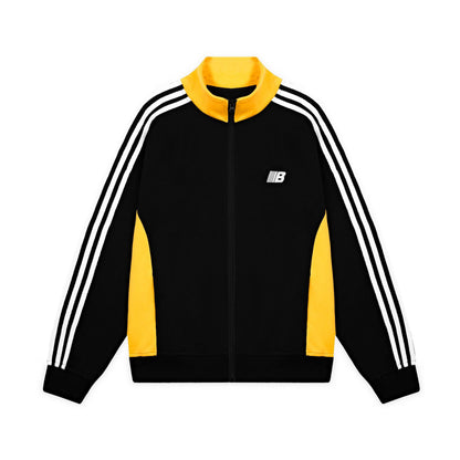 Color Block Three-Stripes Baseball Jacket
