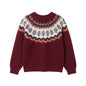 Round neck long sleeved sweater