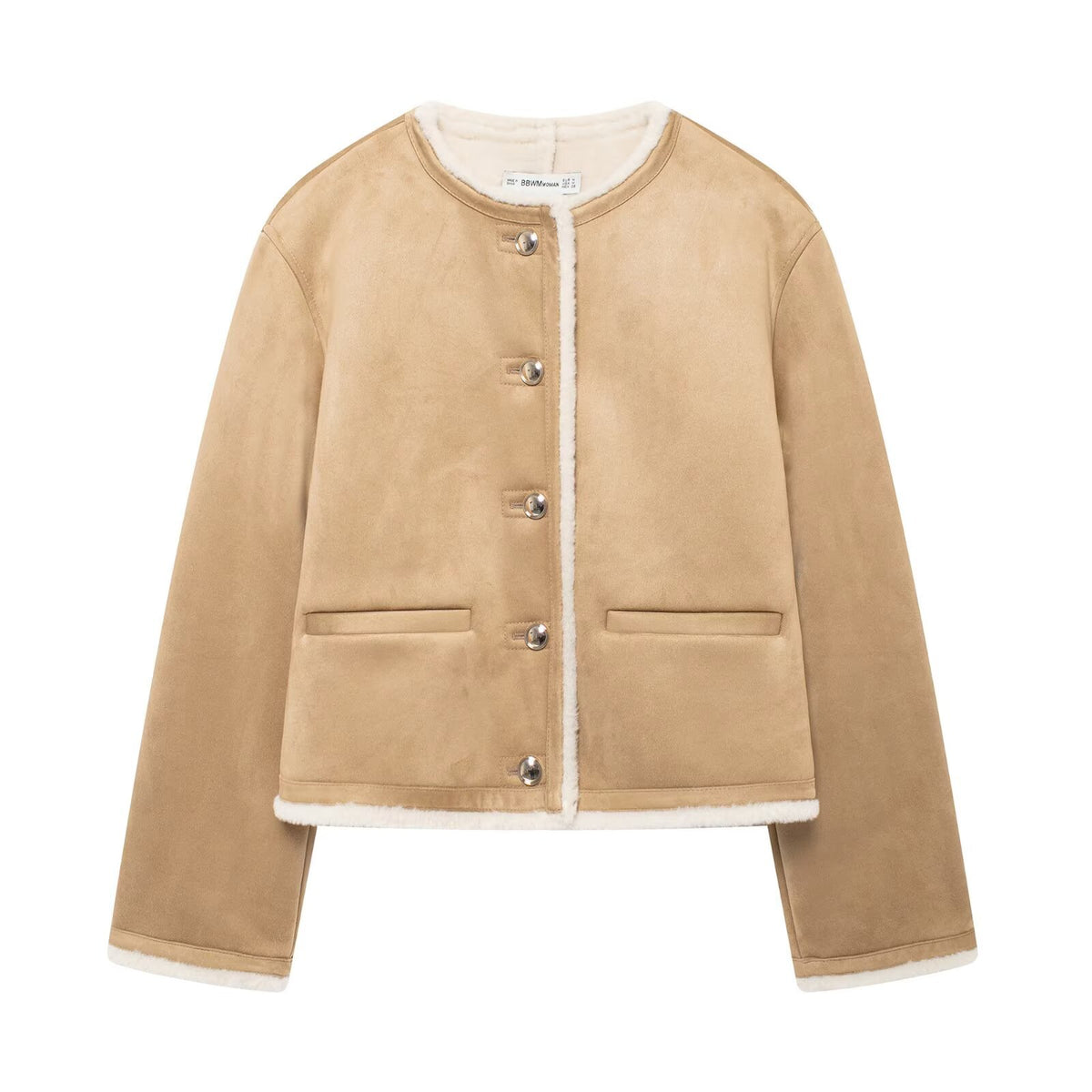 Double sided jacket with gold button decoration